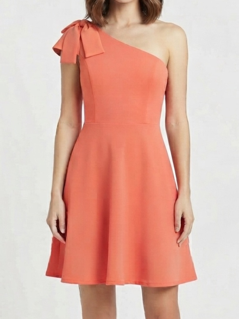 Jasambac One-Shoulder Coral Women's Dress Size 2XL